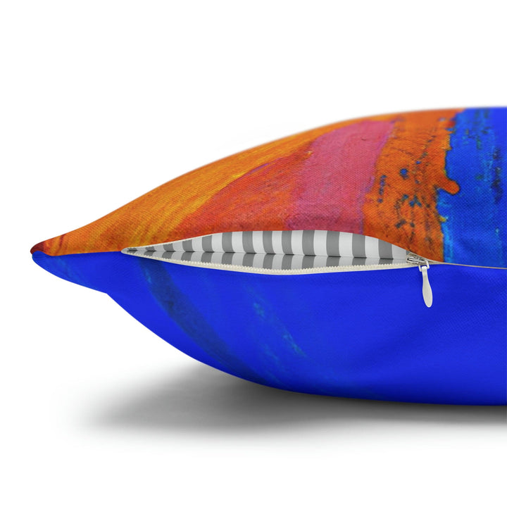 Decorative Throw Pillow Cover - Blue Red Yellow Multicolor Abstract Pattern