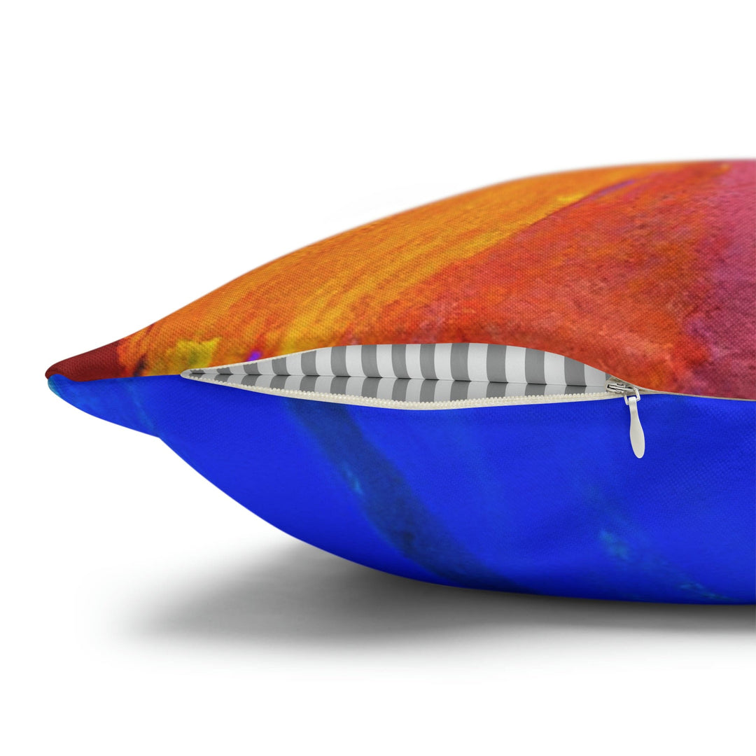 Decorative Throw Pillow Cover - Blue Red Yellow Multicolor Abstract Pattern