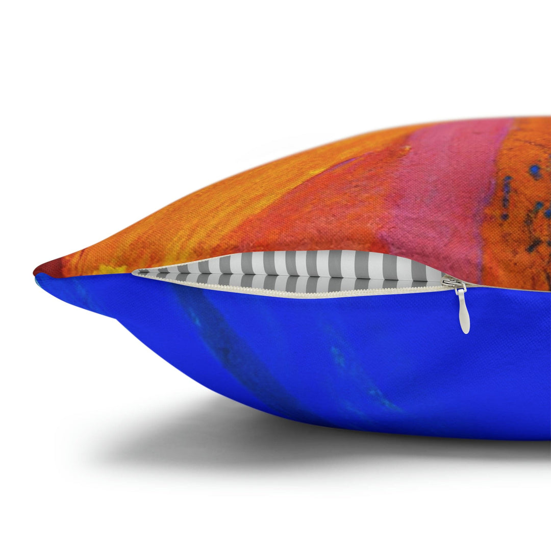 Decorative Throw Pillow Cover - Blue Red Yellow Multicolor Abstract Pattern