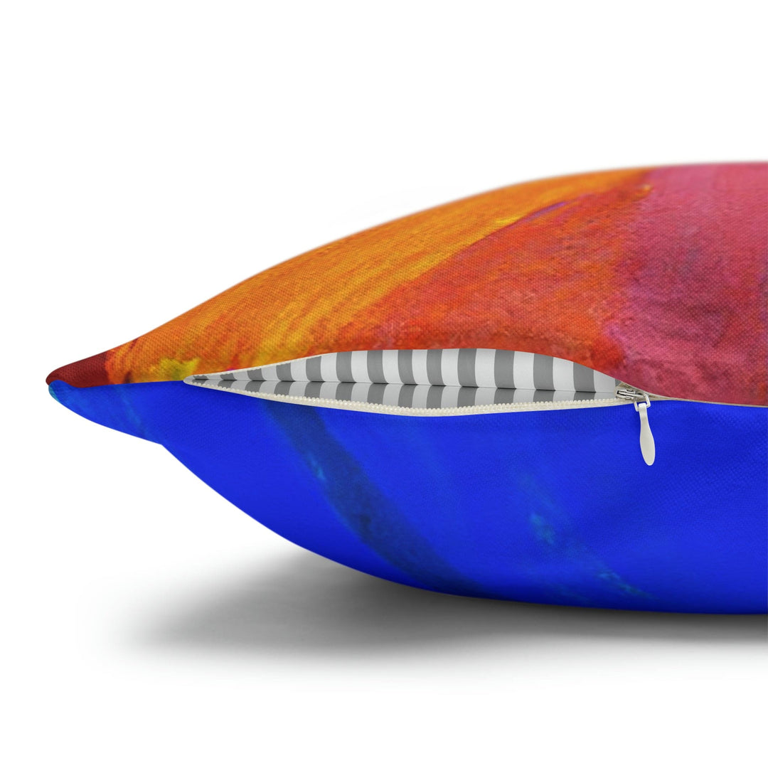 Decorative Throw Pillow Cover - Blue Red Yellow Multicolor Abstract Pattern