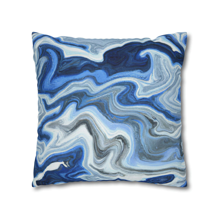 Decorative Throw Pillow Cover Blue White Grey Marble Pattern - Decorative