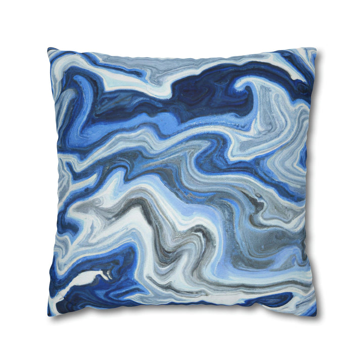 Decorative Throw Pillow Cover Blue White Grey Marble Pattern - Decorative