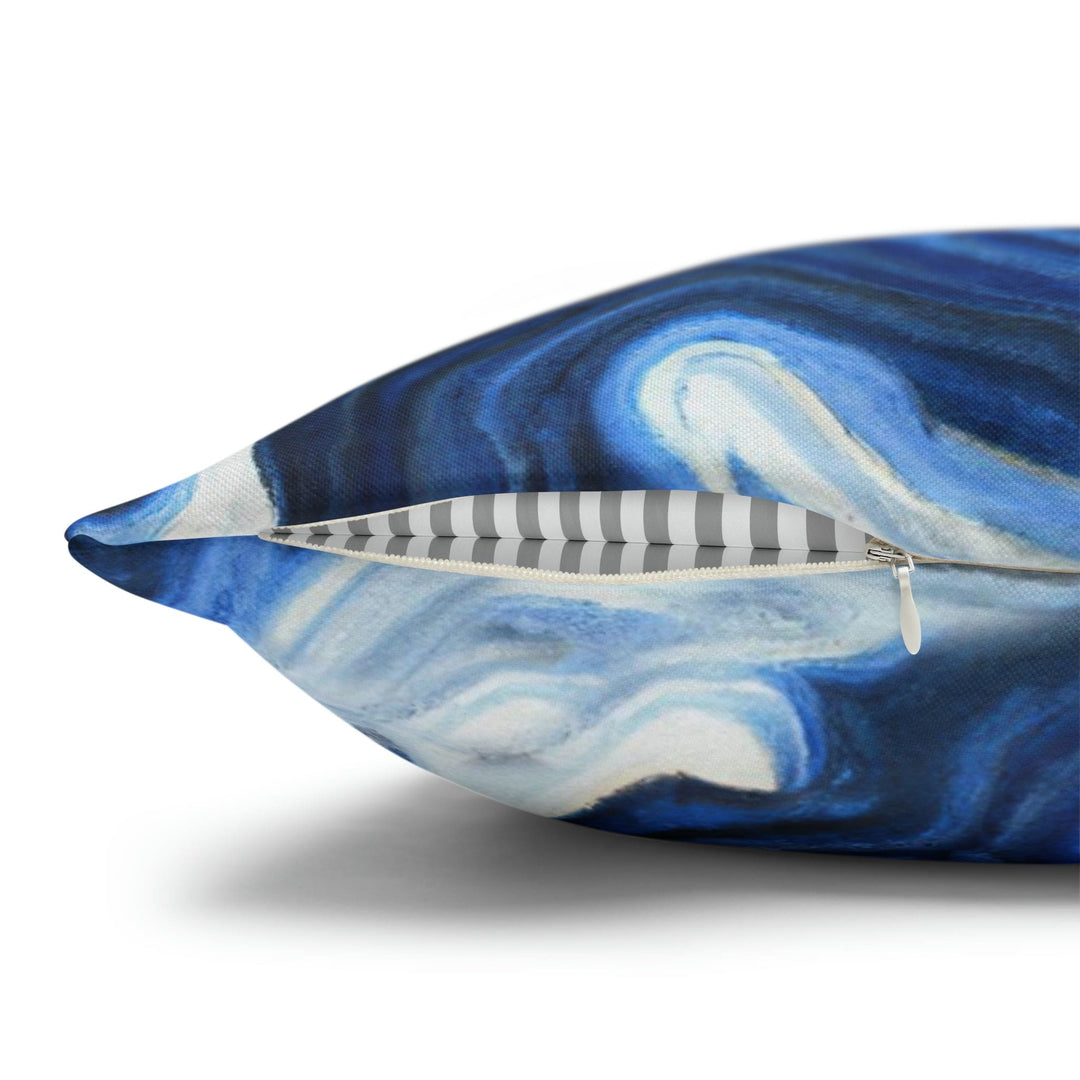 Decorative Throw Pillow Cover Blue White Grey Marble Pattern - Decorative