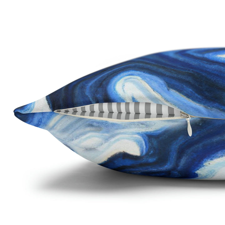 Decorative Throw Pillow Cover Blue White Grey Marble Pattern - Decorative