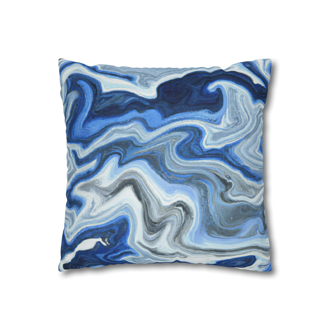 Decorative Throw Pillow Cover Blue White Grey Marble Pattern - Decorative