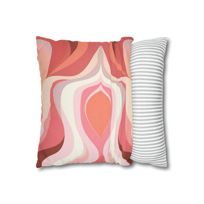 Decorative Throw Pillow Covers With Zipper - Set Of 2 Boho Pink And White