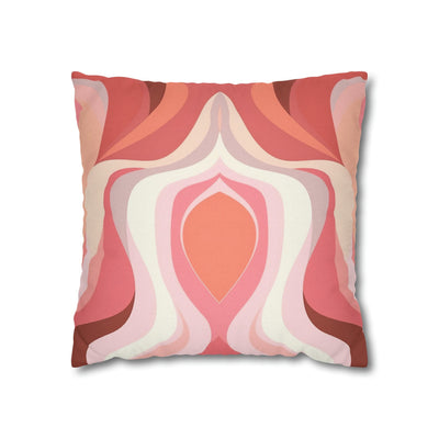Decorative Throw Pillow Covers With Zipper - Set Of 2 Boho Pink And White