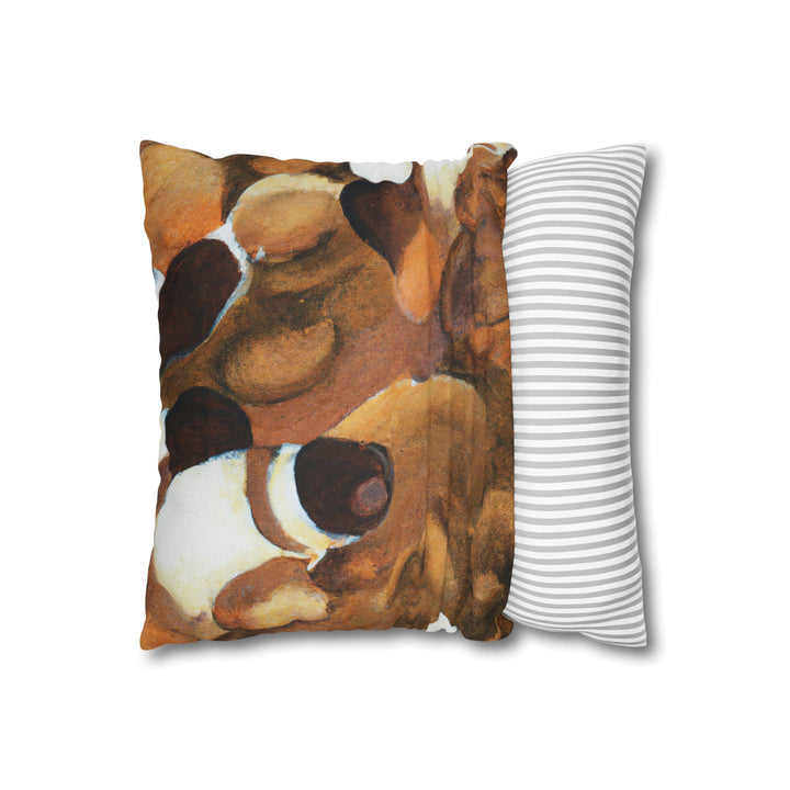 Decorative Throw Pillow Cover Brown White Stone Pattern - Decorative | Throw