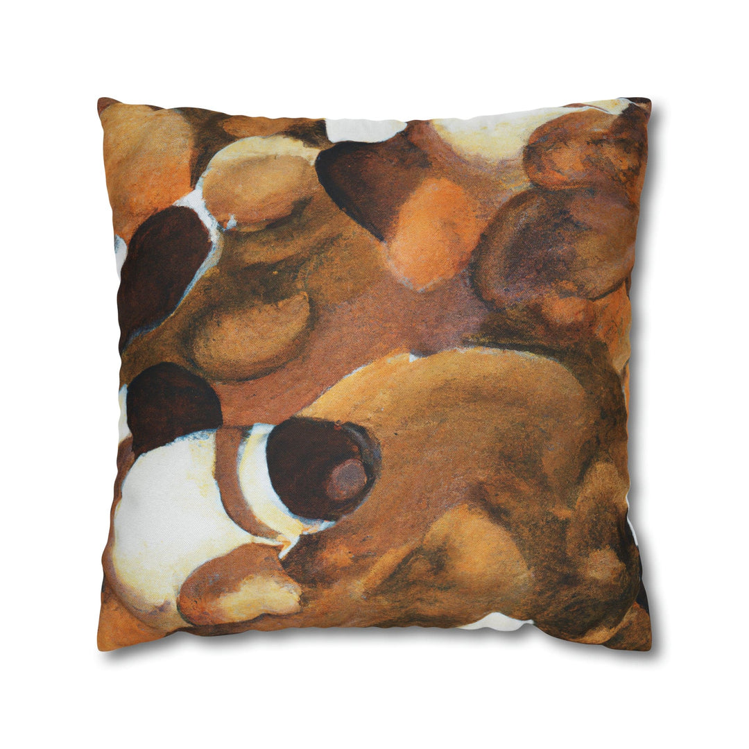 Decorative Throw Pillow Cover Brown White Stone Pattern - Decorative | Throw