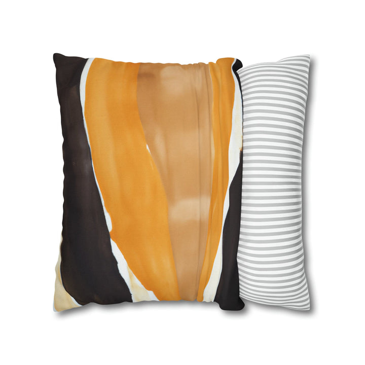 Decorative Throw Pillow Cover Golden Yellow Brown Abstract Pattern - Decorative