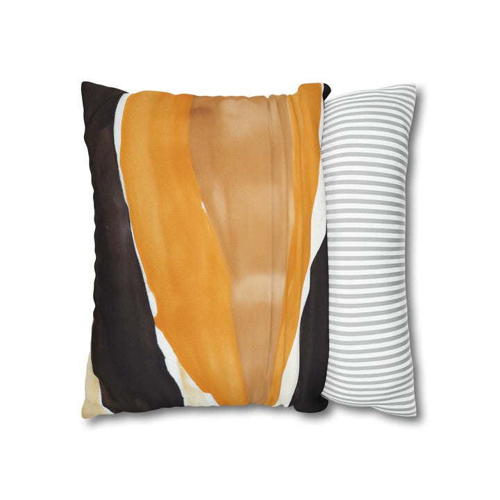 Decorative Throw Pillow Cover Golden Yellow Brown Abstract Pattern - Decorative