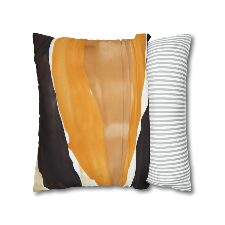 Decorative Throw Pillow Cover Golden Yellow Brown Abstract Pattern - Decorative