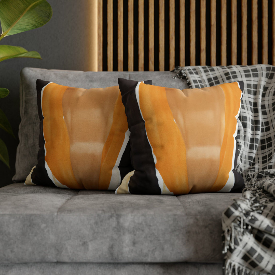 Decorative Throw Pillow Cover Golden Yellow Brown Abstract Pattern - Decorative