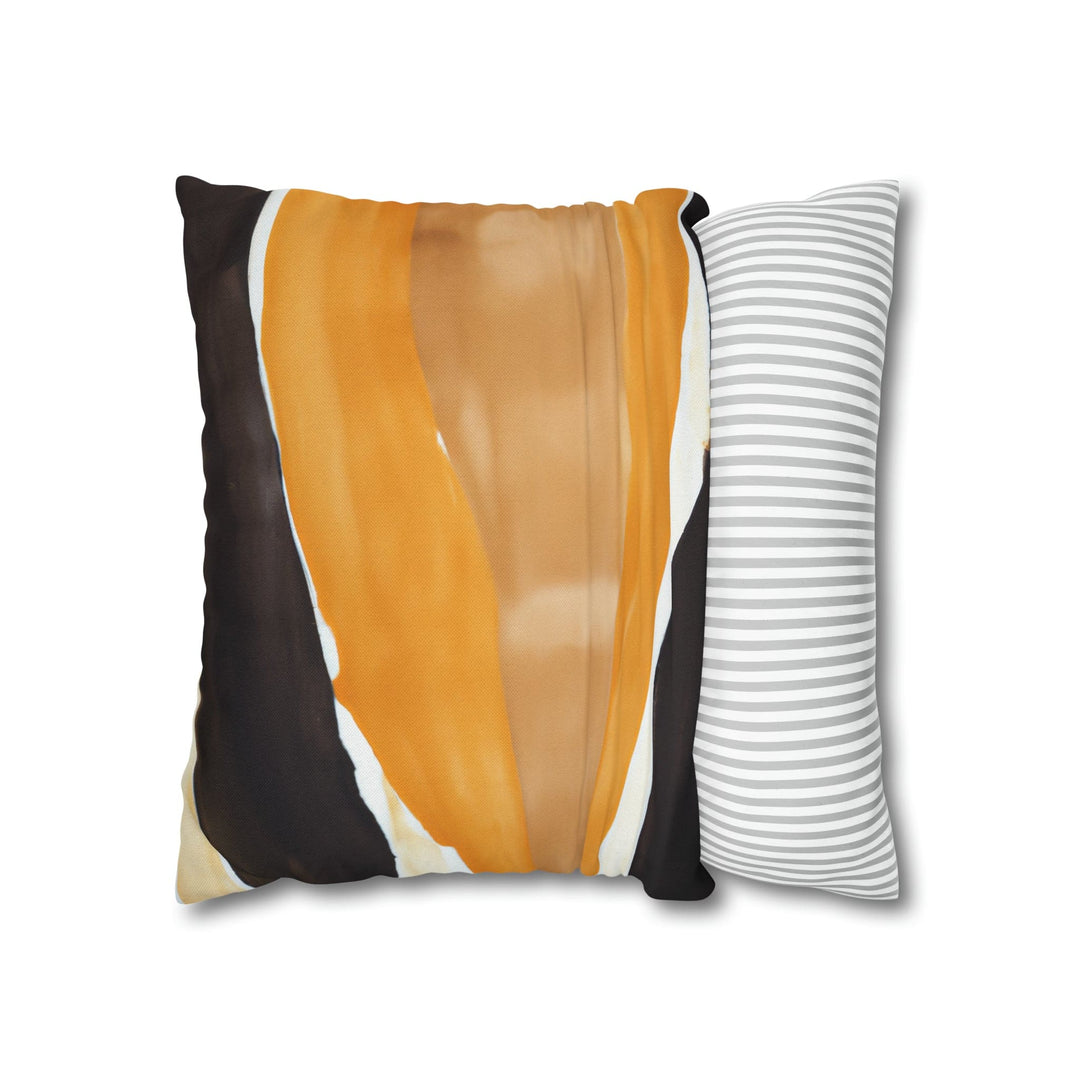 Decorative Throw Pillow Cover Golden Yellow Brown Abstract Pattern - Decorative