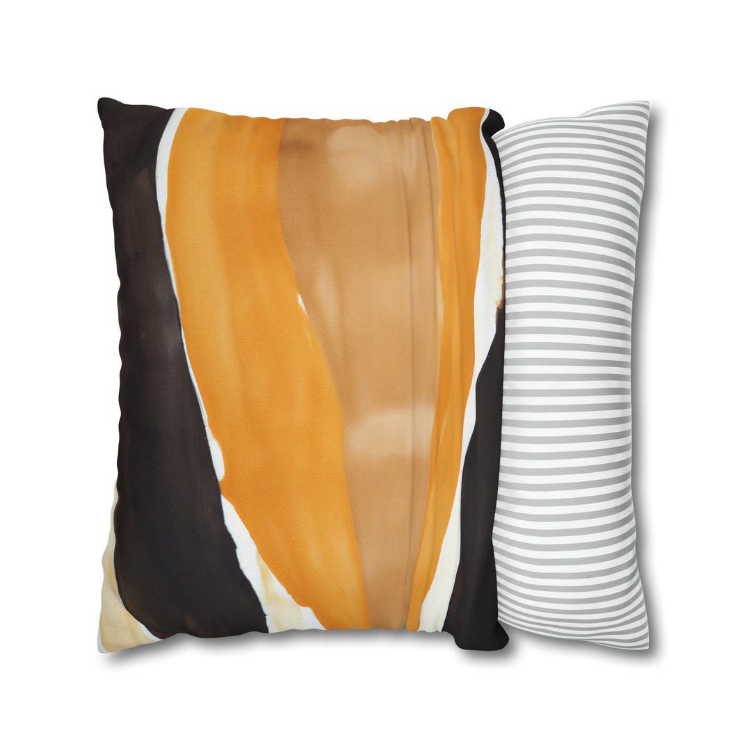 Decorative Throw Pillow Cover Golden Yellow Brown Abstract Pattern - Decorative