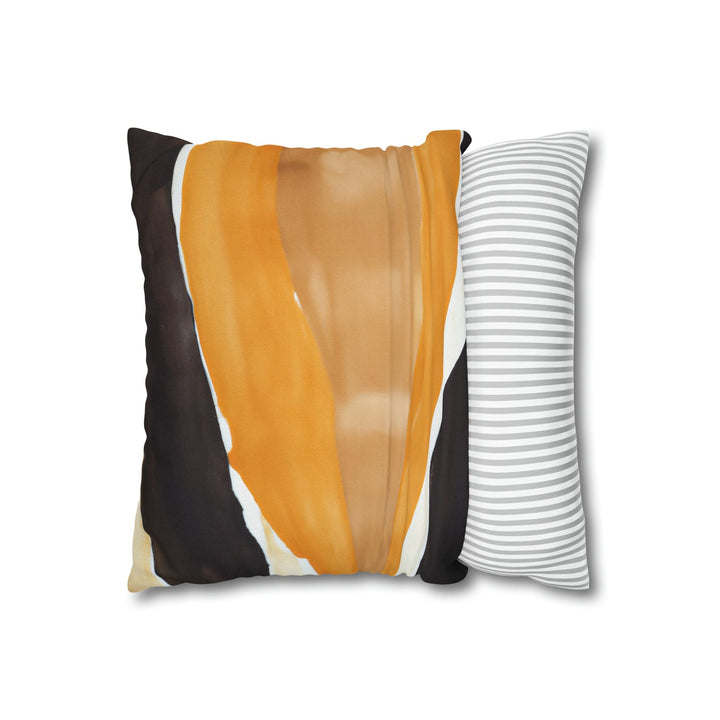 Decorative Throw Pillow Cover Golden Yellow Brown Abstract Pattern - Decorative