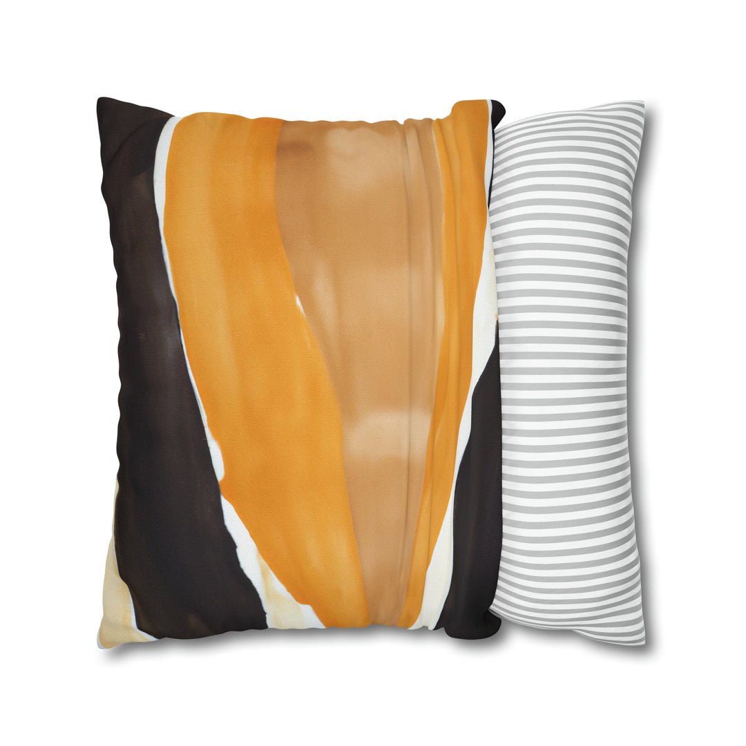 Decorative Throw Pillow Cover Golden Yellow Brown Abstract Pattern - Decorative