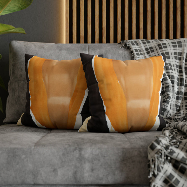 Decorative Throw Pillow Cover Golden Yellow Brown Abstract Pattern - Decorative