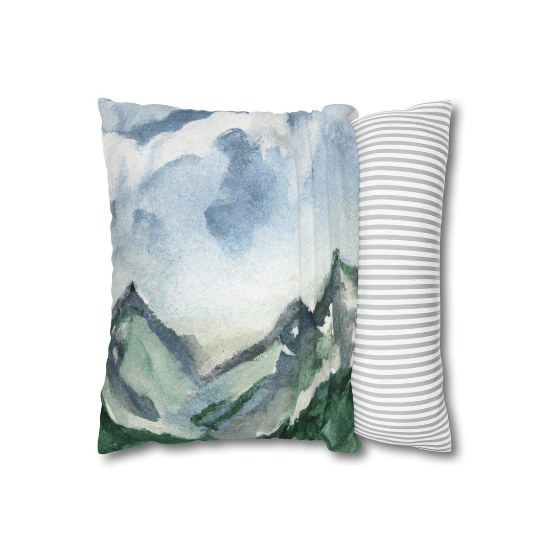 Decorative Throw Pillow Cover Green Mountainside Blue Sky - Decorative | Throw