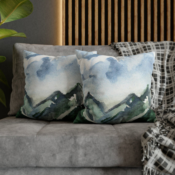 Decorative Throw Pillow Cover Green Mountainside Blue Sky - Decorative | Throw