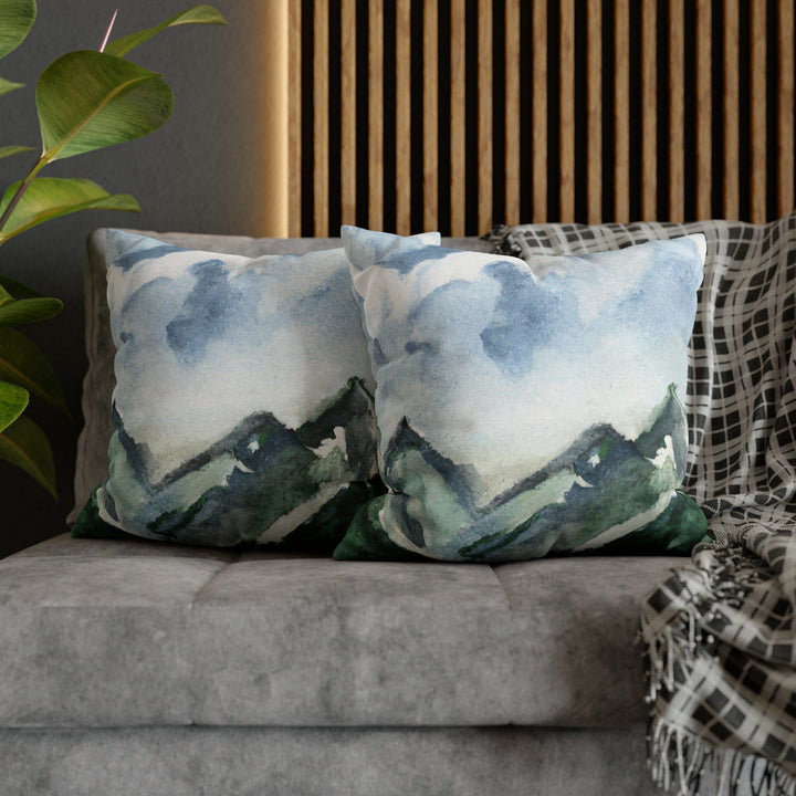 Decorative Throw Pillow Cover Green Mountainside Blue Sky - Decorative | Throw