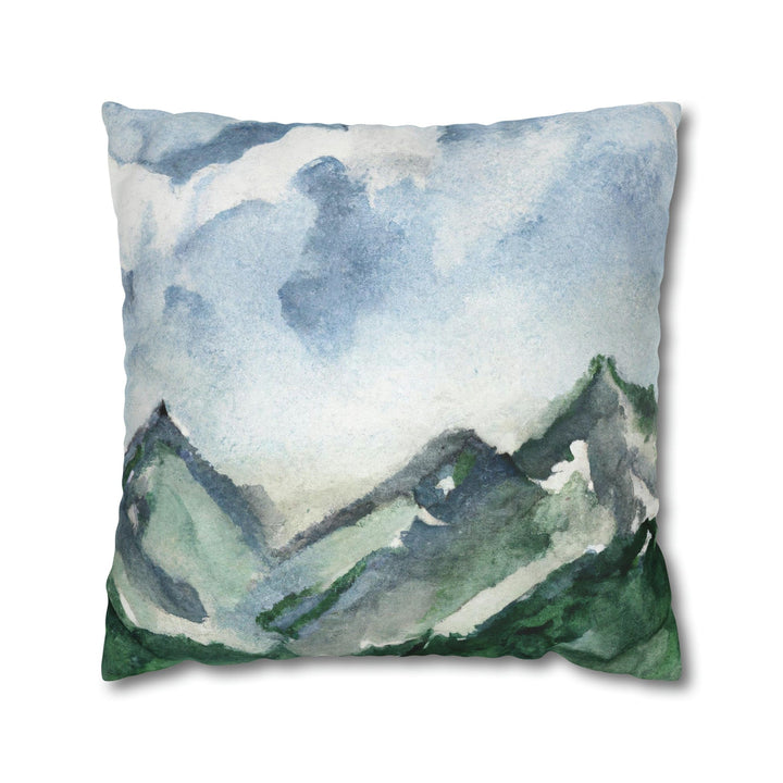 Decorative Throw Pillow Cover Green Mountainside Blue Sky - Decorative | Throw