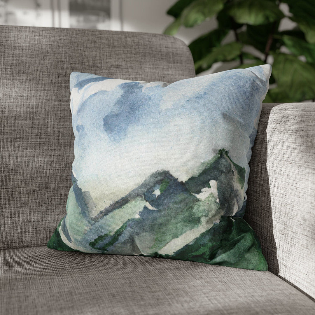 Decorative Throw Pillow Cover Green Mountainside Blue Sky - Decorative | Throw