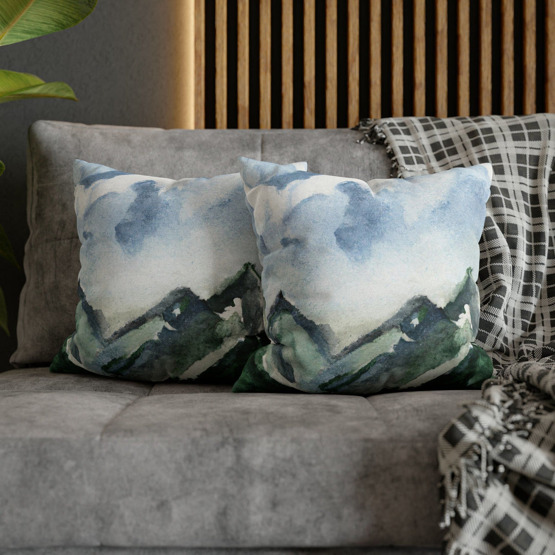 Decorative Throw Pillow Cover Green Mountainside Blue Sky - Decorative | Throw