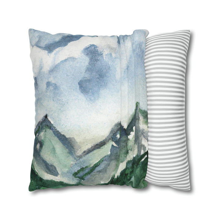 Decorative Throw Pillow Cover Green Mountainside Blue Sky - Decorative | Throw