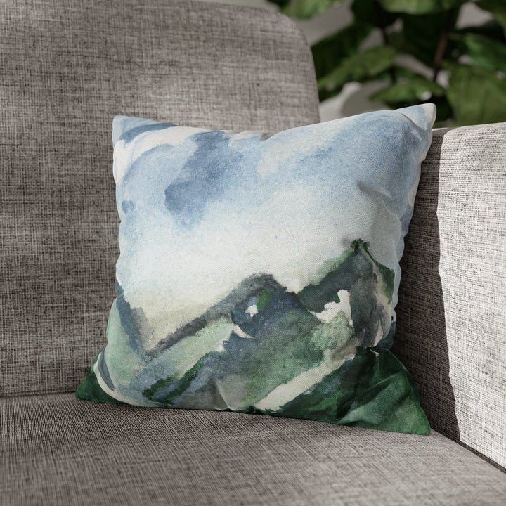 Decorative Throw Pillow Cover Green Mountainside Blue Sky - Decorative | Throw