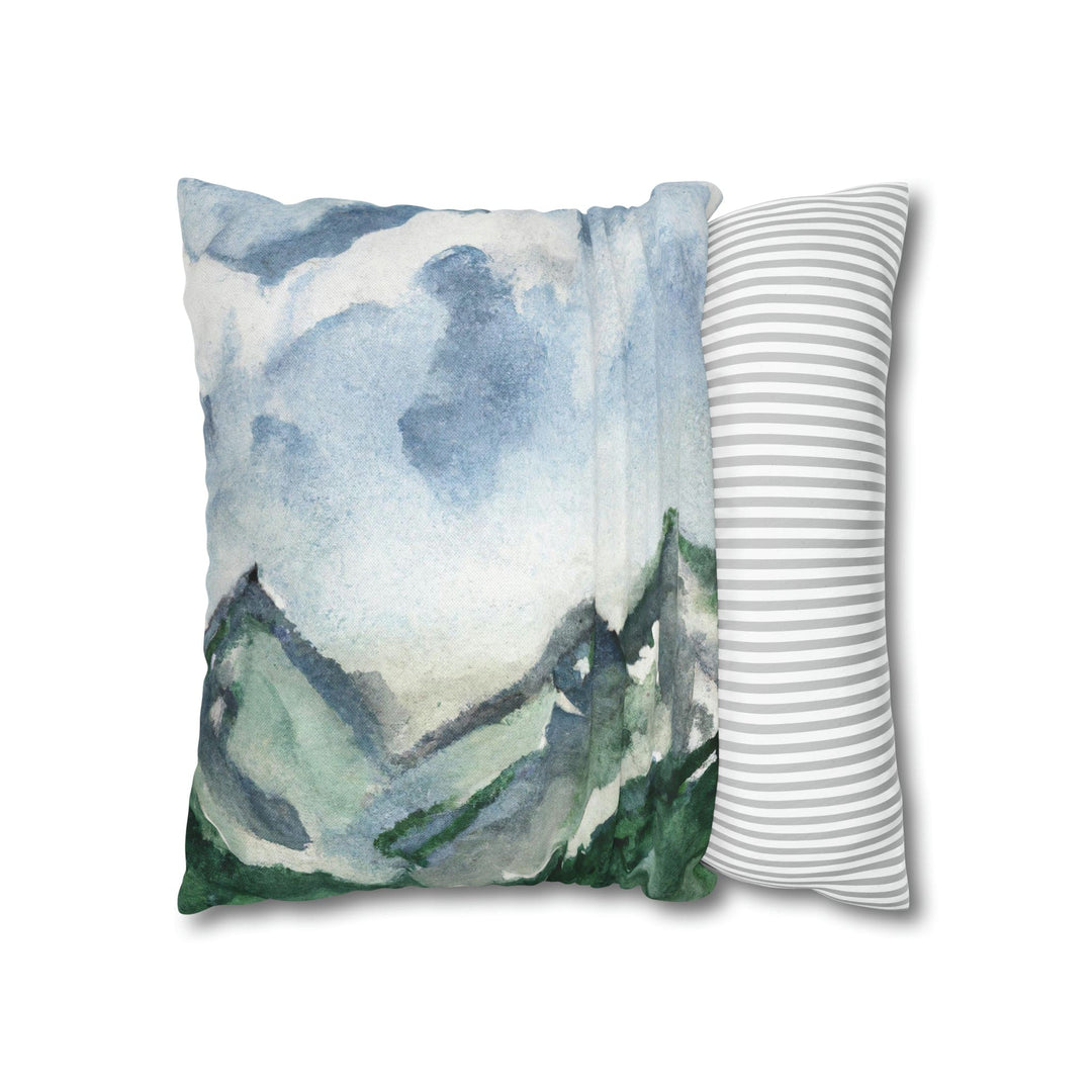 Decorative Throw Pillow Cover Green Mountainside Blue Sky - Decorative | Throw