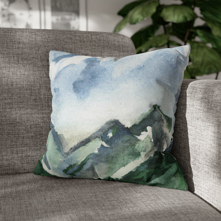 Decorative Throw Pillow Cover Green Mountainside Blue Sky - Decorative | Throw