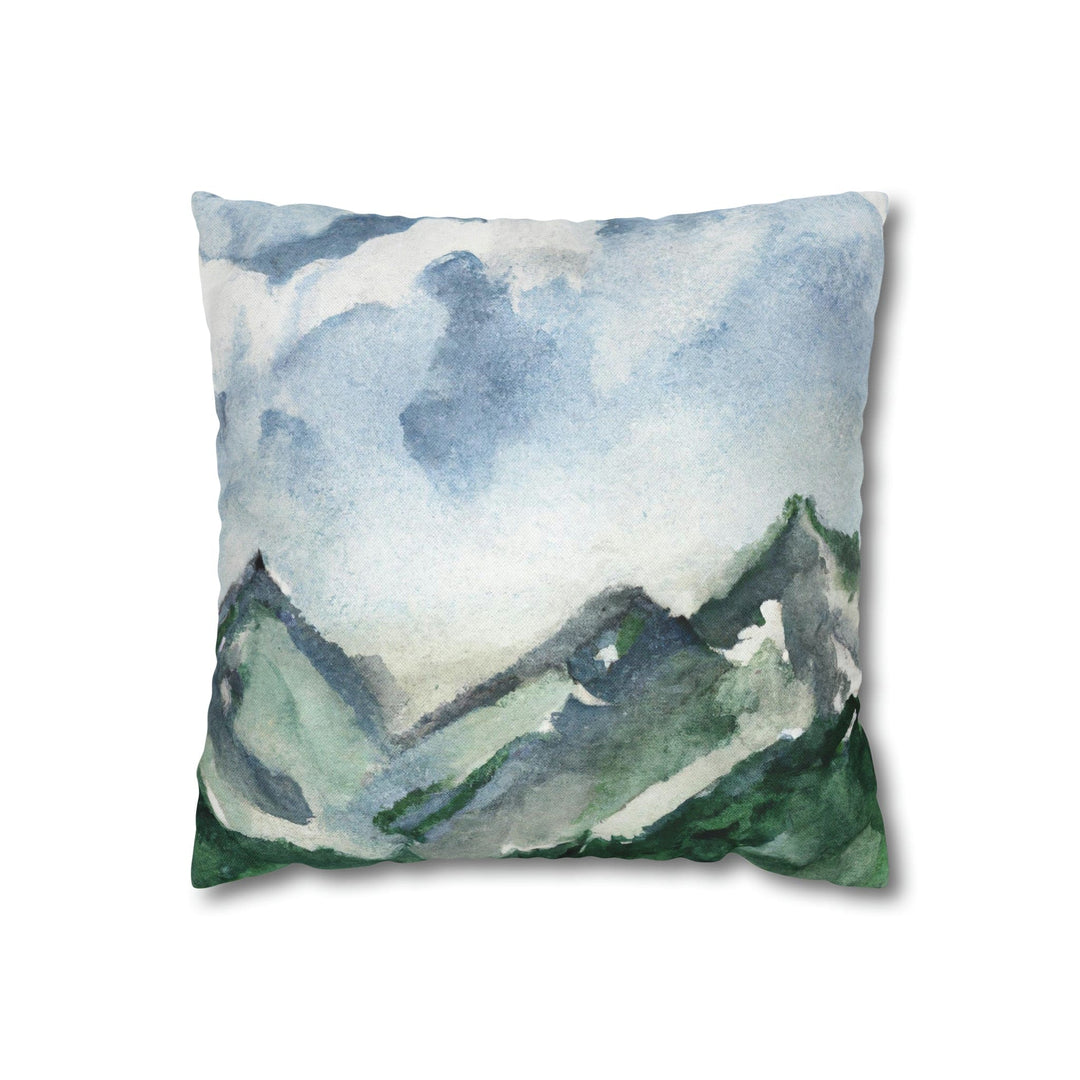 Decorative Throw Pillow Cover Green Mountainside Blue Sky - Decorative | Throw