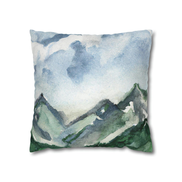 Decorative Throw Pillow Cover Green Mountainside Blue Sky - Decorative | Throw