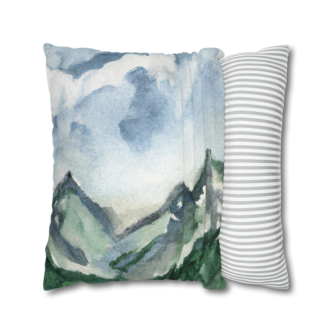 Decorative Throw Pillow Cover Green Mountainside Blue Sky - Decorative | Throw