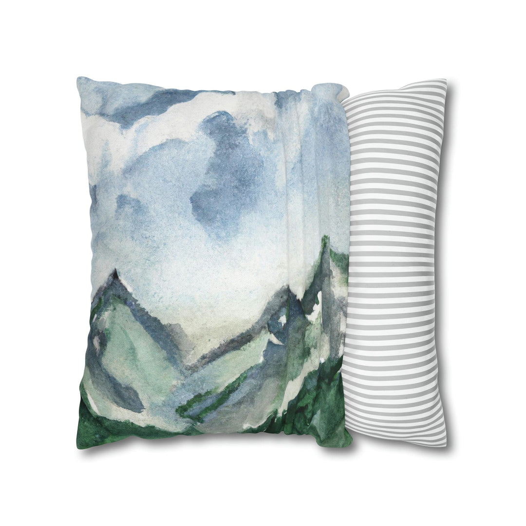 Decorative Throw Pillow Cover Green Mountainside Blue Sky - Decorative | Throw