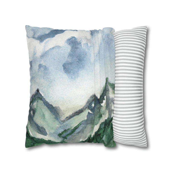 Decorative Throw Pillow Cover Green Mountainside Blue Sky - Decorative | Throw