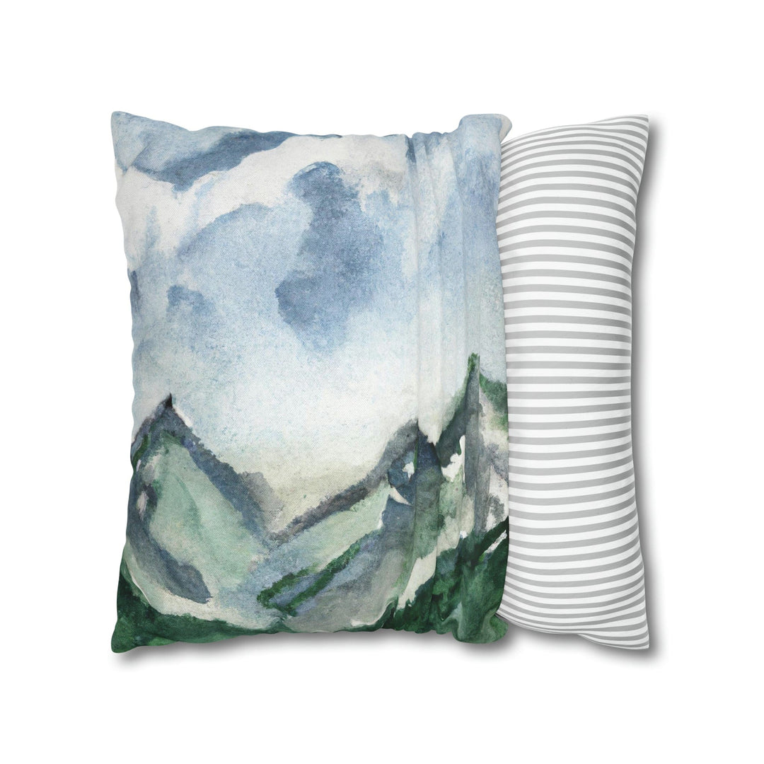 Decorative Throw Pillow Cover Green Mountainside Blue Sky - Decorative | Throw