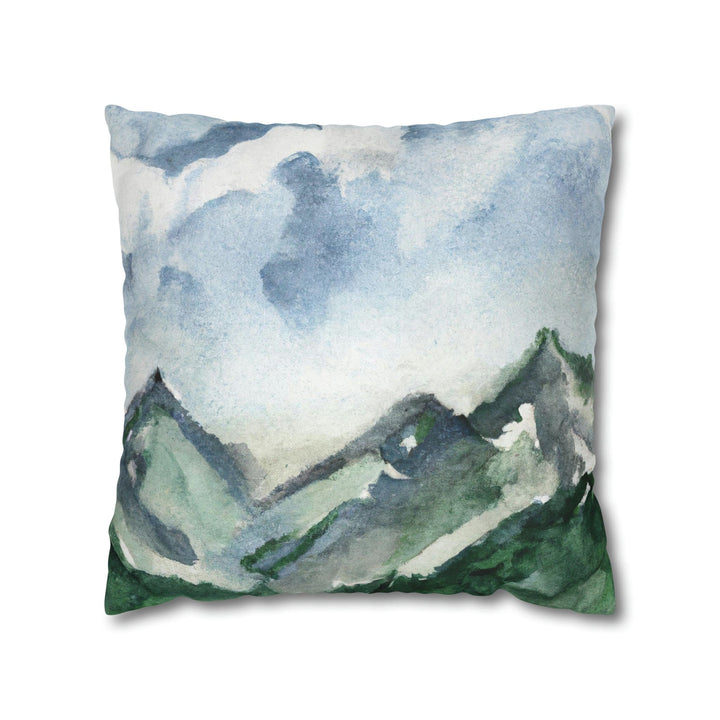 Decorative Throw Pillow Cover Green Mountainside Blue Sky - Decorative | Throw