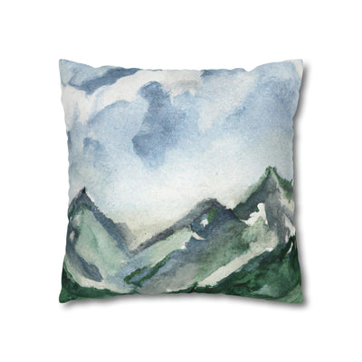 Decorative Throw Pillow Covers With Zipper - Set Of 2 Green Mountainside Nature