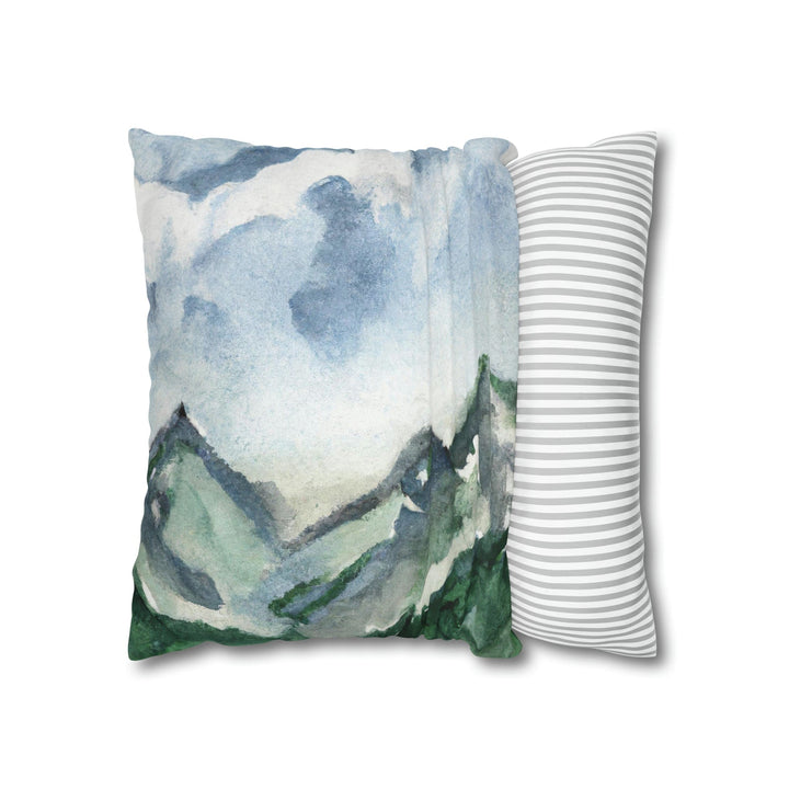 Decorative Throw Pillow Cover Green Mountainside Blue Sky - Decorative | Throw