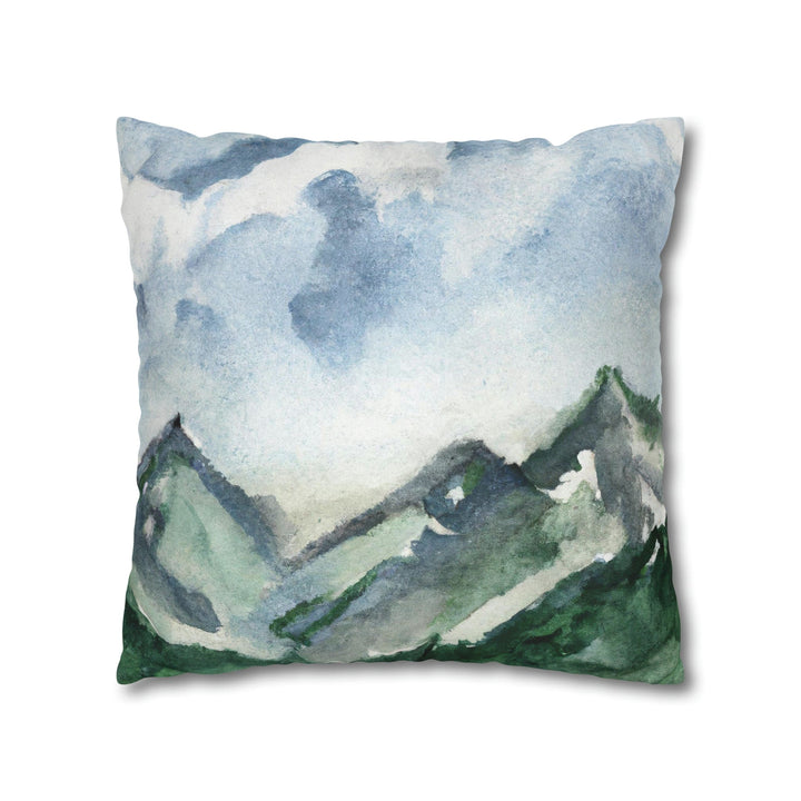 Decorative Throw Pillow Cover Green Mountainside Blue Sky - Decorative | Throw