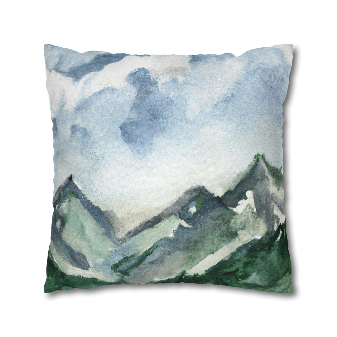 Decorative Throw Pillow Cover Green Mountainside Blue Sky - Decorative | Throw