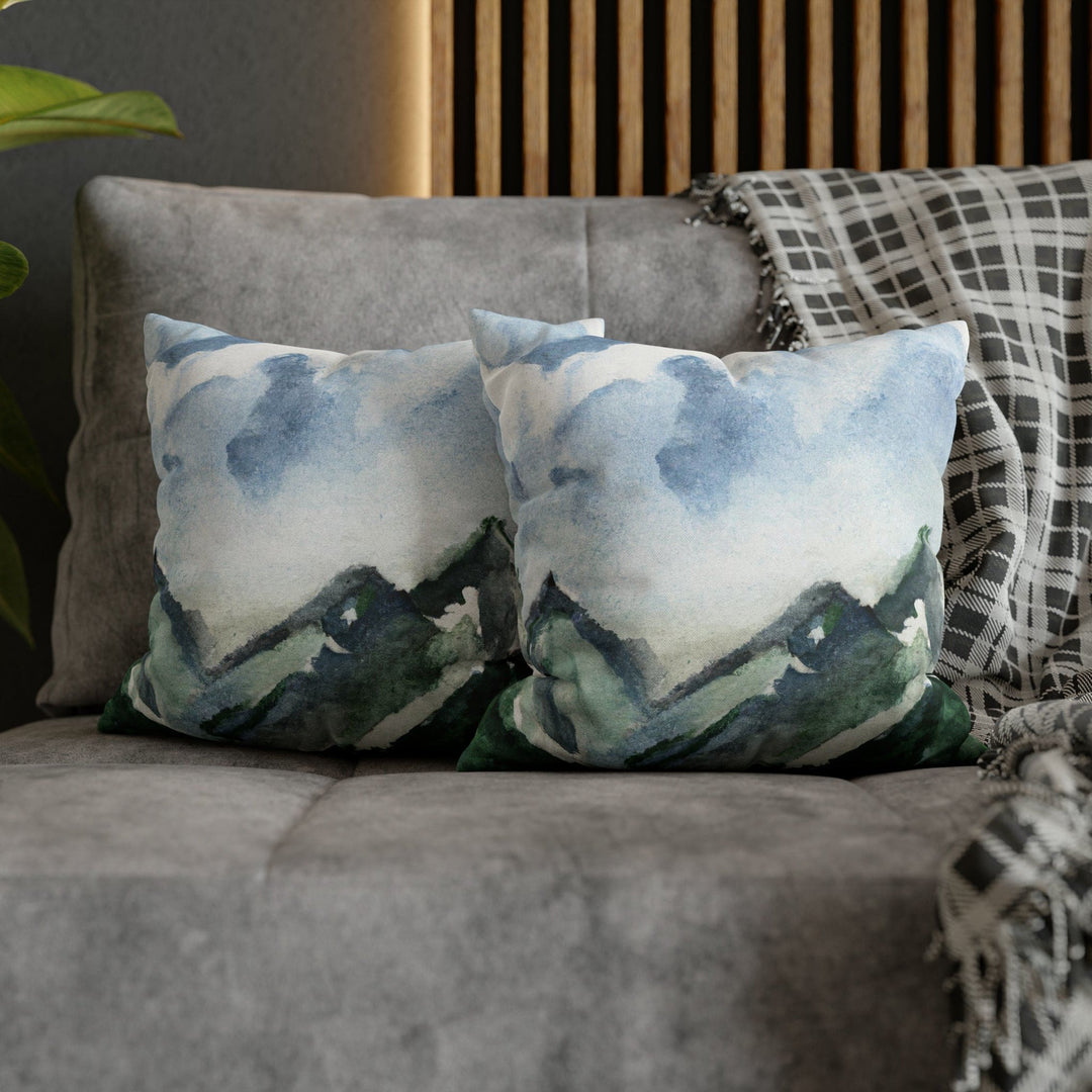 Decorative Throw Pillow Cover Green Mountainside Blue Sky - Decorative | Throw