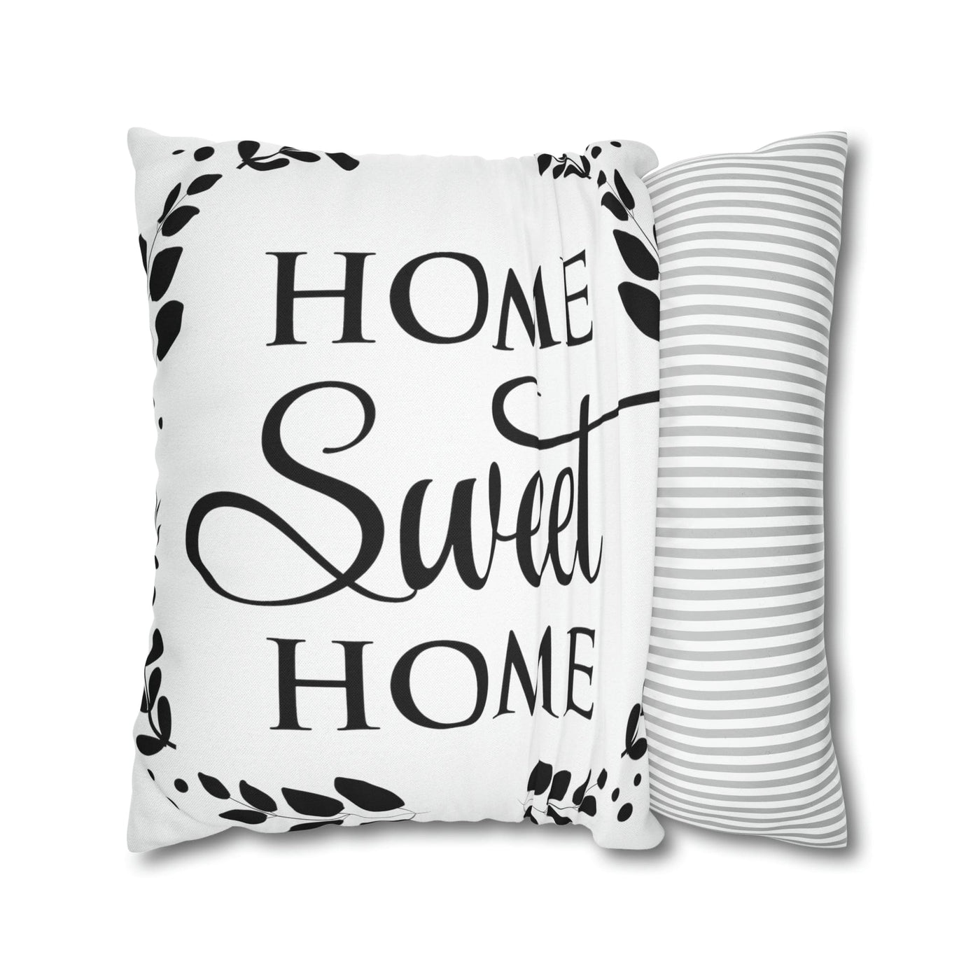 Decorative Throw Pillow Covers With Zipper - Set Of 2 Home Sweet Home Print