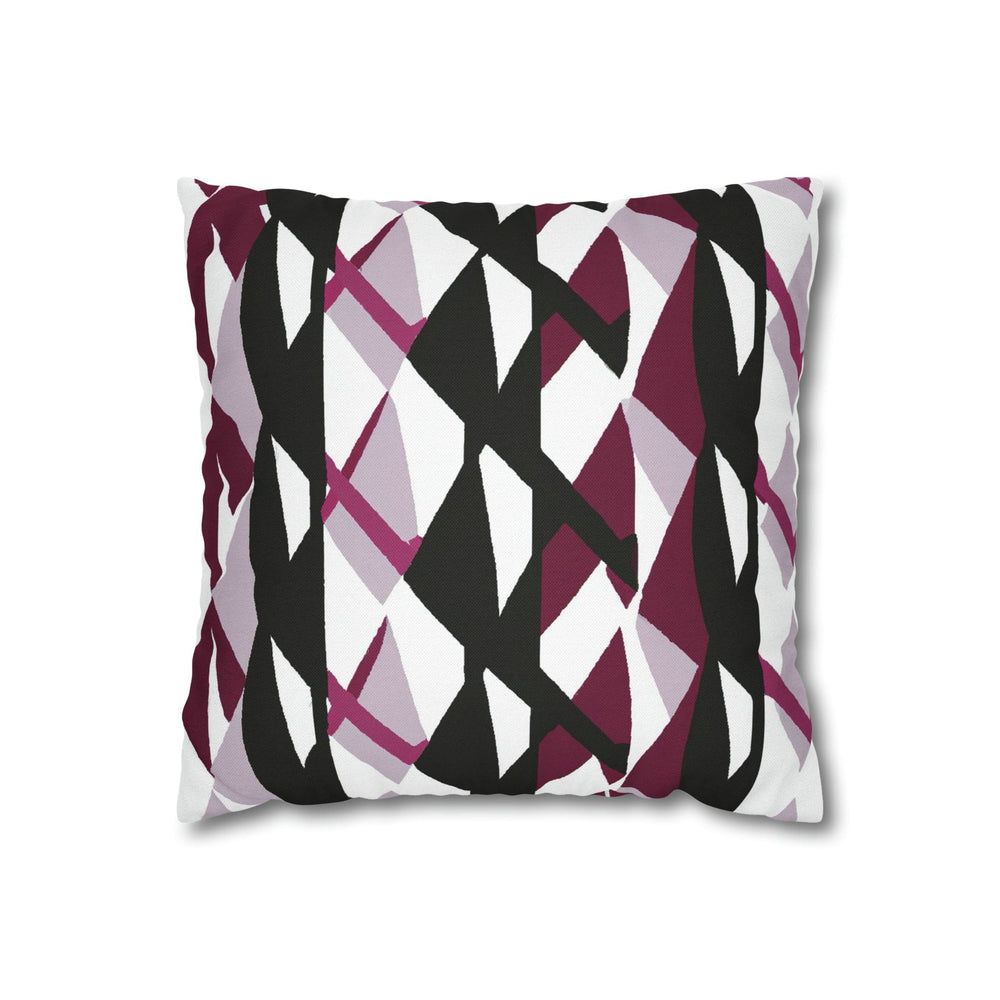 Decorative Throw Pillow Cover Mauve Pink and Black Geometric Pattern