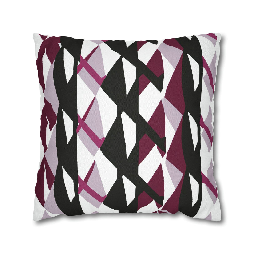 Decorative Throw Pillow Cover Mauve Pink and Black Geometric Pattern