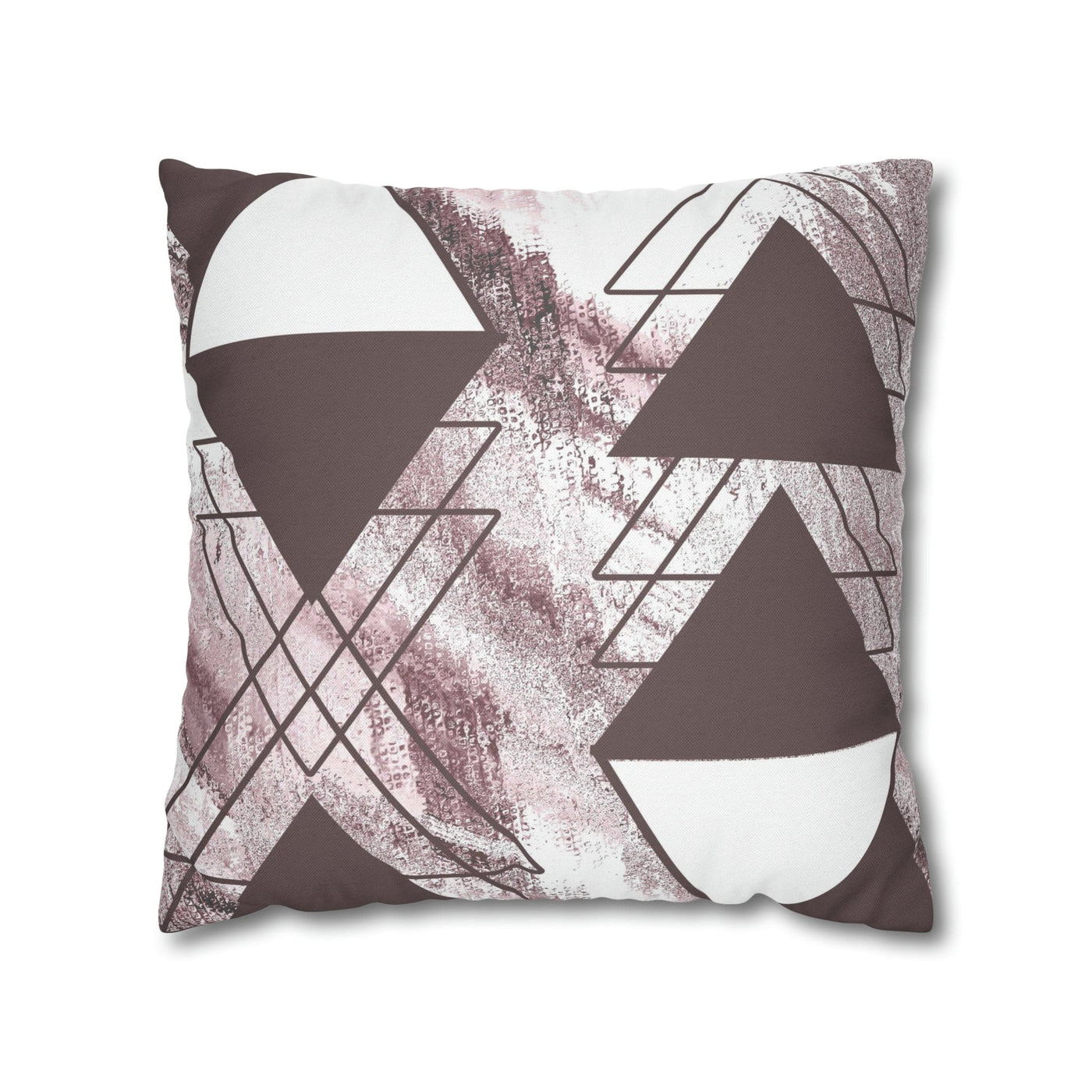 Decorative Throw Pillow Covers With Zipper - Set Of 2 Mauve Rose And White