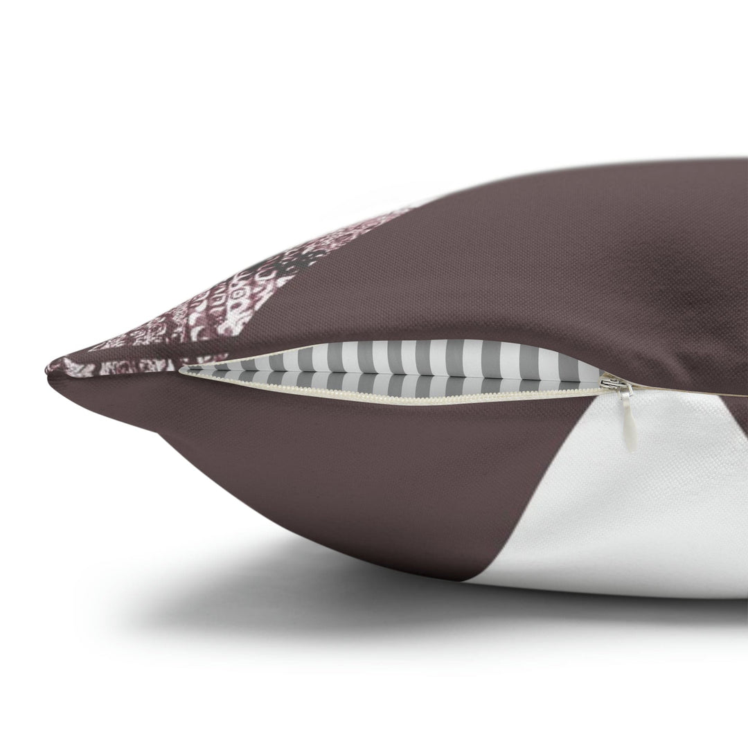 Decorative Throw Pillow Cover - Mauve Rose and White Triangular Colorblock