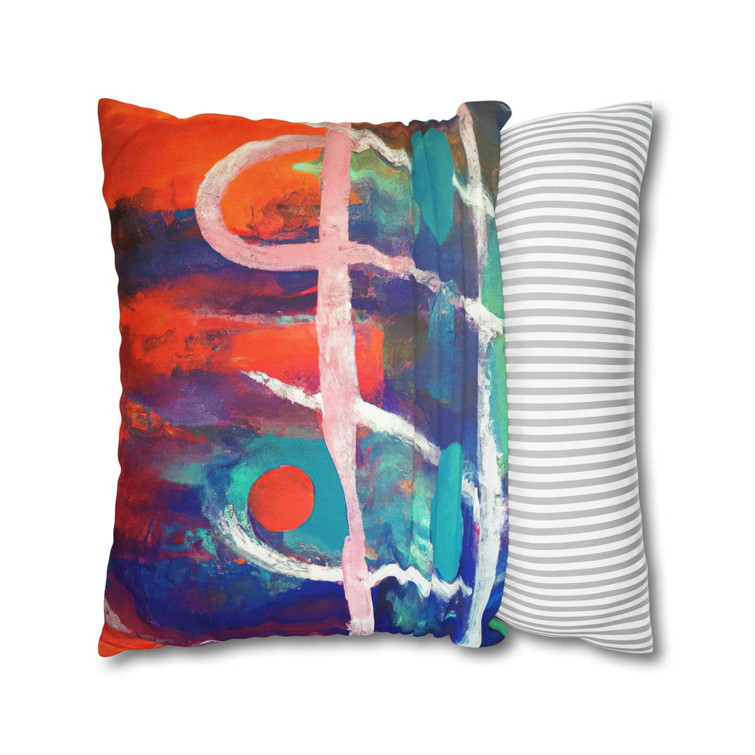 Decorative Throw Pillow Cover - Multicolor Abstract Expression Pattern